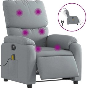 vidaXL világosszürke szövet dönthető elektromos masszázsfotel