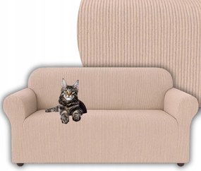 Kanapé Huzat Kanapé Sarok Jacquard Kordbársony 3 Személyes Bézs 190-230