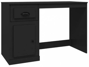 fekete szerelt fa íróasztal fiókkal 115x50x75 cm