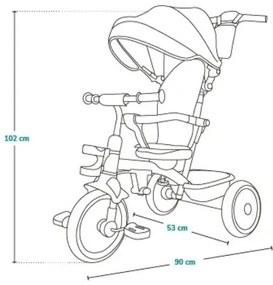 Lionelo - BERRY gyerek tricikli, szürke