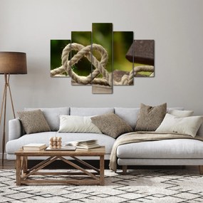Szív kötélből képe (150x105 cm)