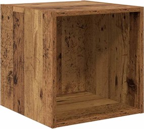 vidaXL Fali Szekrény polcokkal Öreg fa 37 x 37 x 37 cm Faanyag