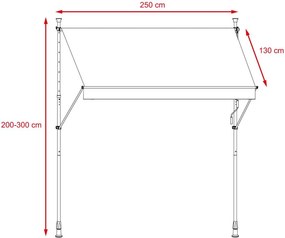 APOLLO Erkély napellenző 250 cm