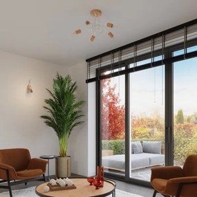 Sollux SL.1473 - Fali lámpa EMBER 1xE27/15W/230V fehér/bézs/bükkfa