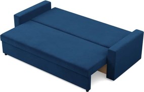 Zeus kanapéágy, bársony, hab töltet, egyenes kartámasz, kék