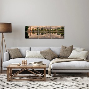A tó és a fák képe (órával) (90x30 cm)
