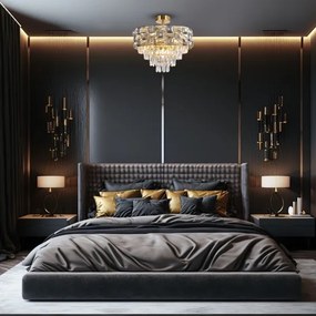 Csillár rúdon LUXURIA 9xE14/40W/230V arany