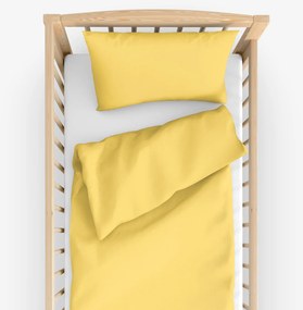 Goldea gyermek pamut ágyneműhuzat kiságyba - sárga 90 x 120 és 40 x 60 cm