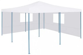 Fehér összecsukható pavilon 2 oldalfallal 5 x 5 m