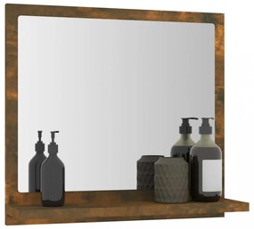 füstös tölgy színű szerelt fa fürdőszobatükör 40x10,5x37 cm