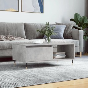 Betonszürke szerelt fa dohányzóasztal 90x50x36,5 cm
