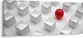Absztrakciós kép - kocka gömbökkel (120x50 cm)