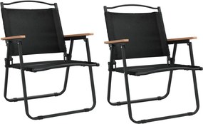 vidaXL 2 db fekete oxford szövet camping szék 54 x 55 x 78 cm