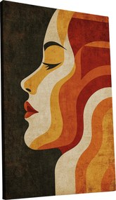 Vászonkép Retro Nő a 70-es évek stílusában otthon nappali 60x90