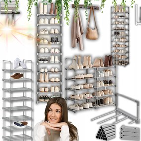 Cipős Szekrény Polc Állvány Fém Organizátor Összecsukható Tartós!