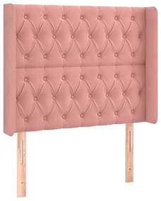 rózsaszín bársony LED-es fejtámla 103x16x118/128 cm