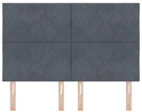 Fejtámla Gyémánt Blokkok Design Sötét Szürke 160 cm Bársony