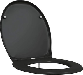 vidaXL WC ülőke Fekete 47 x 37 x 4 cm Duroplast