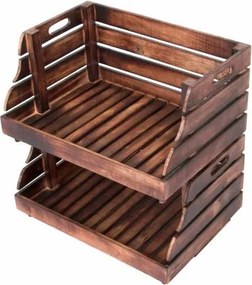 Kerti fa tároló doboz 2 db VINTAGE DIVERO - barna