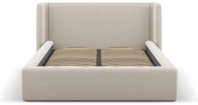 Bézs kárpitozott ágyneműtartós franciaágy ágyráccsal 200x200 cm Jason – Windsor &amp; Co Sofas