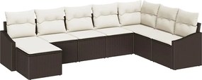 vidaXL Kanapé Szett párnával 8 pcs Barna polirattan
