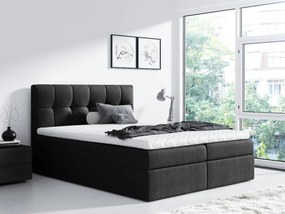 Rex egyszerű ágy 140x200, fekete + TOPPER