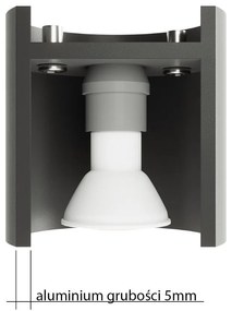 Sötétszürke fali lámpa ø 10 cm Roda – Sollux