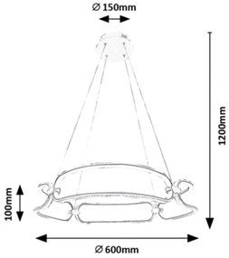 Rabalux 72010 - FRINGILLA LED csillár 67W, 230V, 4000K, kábellel