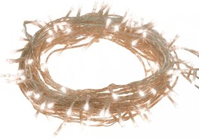meleg fehér fényű PVC LED-füzér 300 LED-el 30 m