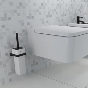 NIMCO MAC 29094K-90 - Falra szerelhető WC kefe MAYA fehér/matt fekete