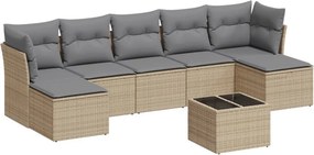vidaXL 8 részes bézs polyrattan kerti ülőgarnitúra párnával