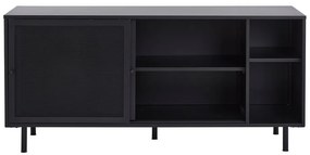 Fekete fém komód tolóajtóval 160x75x46 cm Veep – Unique Furniture