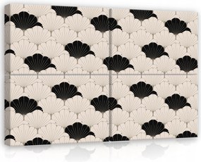 Vászonkép 120x80 moduláris triptichon keret nélkül Ar Deco minta legyező csokornyakkendő