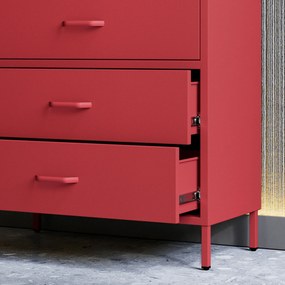 Komód CARLA , 800 x 1015 x 400 mm, Modern: piros