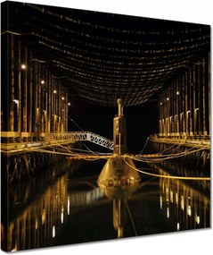 Vászonkép 30x30 Vízalatti hajó az udvaron