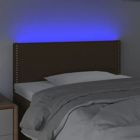 sötétbarna szövet LED-es fejtámla 100x5x78/88 cm