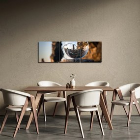 Nagyító és a táj képe (órával) (90x30 cm)