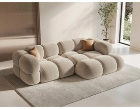 Bézs bársony sarokkanapé (jobb oldali-heverő résszel) Loretto – Cosmopolitan Design