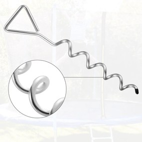 Földhorgony készlet, 4 db, 42,5x8,5cm, ezüst Monzana