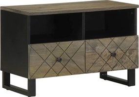 vidaXL fekete tömör mangófa TV-szekrény 70 x 33 x 46 cm