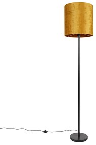 Klasszikus állólámpa fekete árnyékolóval, arany, 40 cm - Simplo