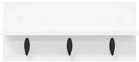 Fali Kabáthorog polcokkal Fehér 40 x 10.5 x 18 cm Faanyag