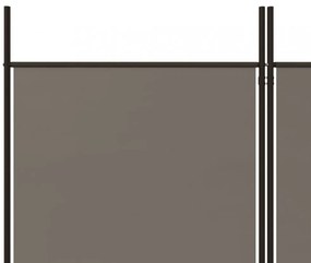 6 paneles antracitszürke szövet térelválasztó 300x200 cm