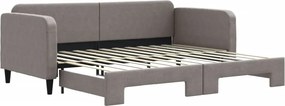 vidaXL tópszínű kihúzható szövet heverő 90 x 200 cm