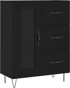 vidaXL fekete szerelt fa tálalószekrény 69,5 x 34 x 90 cm