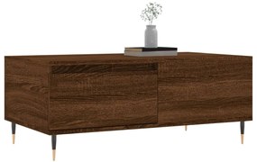 Barna tölgyszínű szerelt fa dohányzóasztal 90x50x36,5 cm