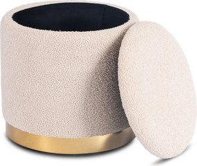 CARNOS bézs bouclé kárpitozott puff
