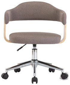 6 db tópszínű hajlított fa és szövet forgó étkezőszék