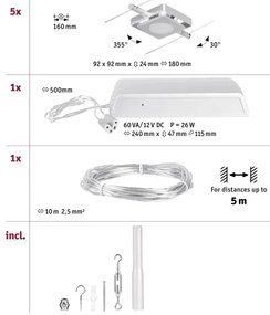 Paulmann 94420 - 5x LED 4,5W MAC spotlámpa 230V matt króm