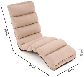 DIVERO Állítható nyugágy bézs színű